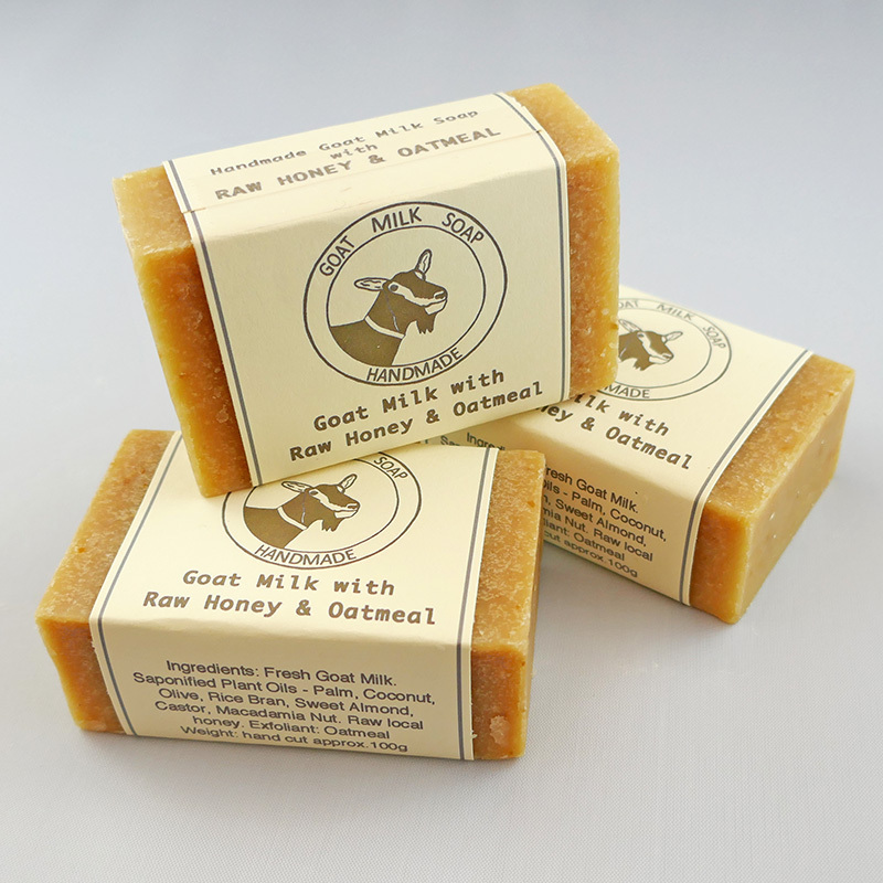 soap milk goat honey handmade oatmeal raw pack natural bar beauty