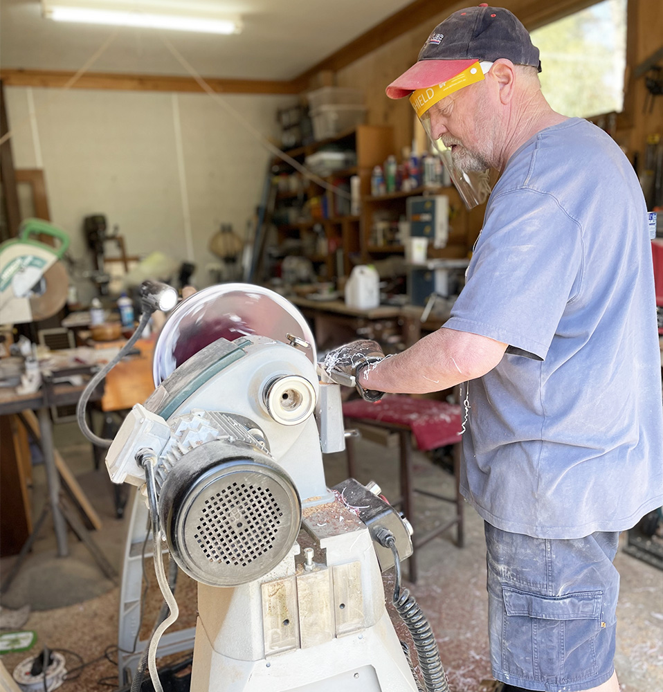 Artist at work in the Blackwood Grange Workshop