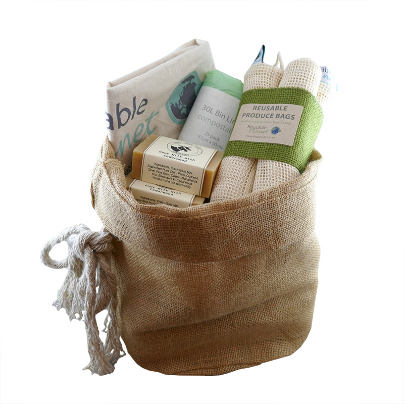Image: Reusable Gift Bag full of sustainable products from Reusable Planet