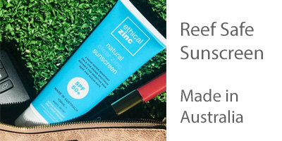 Ethical Zince reef safe sunscreen in a bag