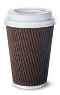 Image of a plastic lined single-use coffee cup with a plastic lid