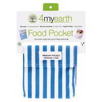 Reusable Cotton Food Pocket - Denim Stripe