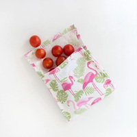 4myearth Reusable Cotton Food Pocket - Flamingoes
