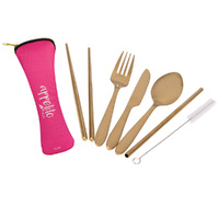 Gold Stainless Steel Travel Cutlery Set - 6 Piece 