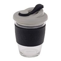 Oasis Glass BYO Coffee Cup - Black 340ml