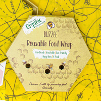 Buzzee Organic Beeswax Wraps 4-Pack - Busy Bees
