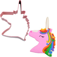 R&M Unicorn Head Cookie Cutter 12cm - Pink