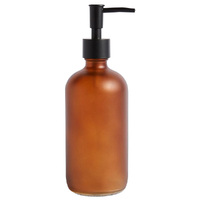 Amber Frosted Glass Pump Bottle