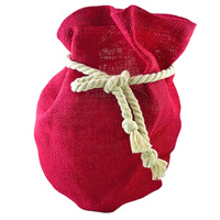 Reusable Hessian Gift Sack - Red