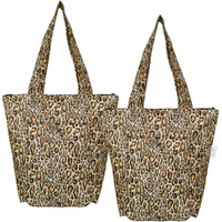 Insulated Folding Tote Duo - Leopard Print