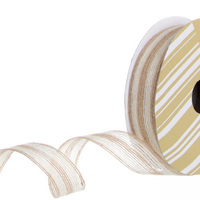 Natural Jute Ribbon 10m - Double Stripes 