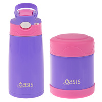 Oasis Kids Food Flask and Drink Bottle Duo - Purple