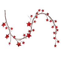 Metal Star Garland - Red