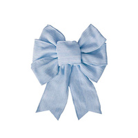 Large Linen Bow – Cornflower Blue