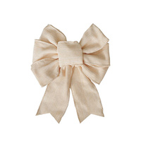 Large Linen Bow – Natural Beige
