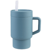 Melii Luxe Silicone Tumbler with Straw 290ml - Blue
