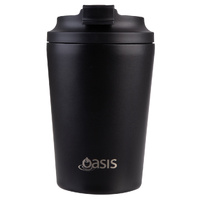 Oasis Ceramic Lined Insulated Coffee Cup 360ml - Black