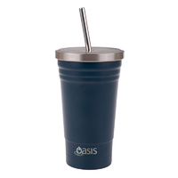 Insulated Stainless Steel Smoothie Cup - Navy