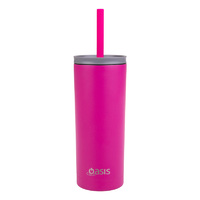 Oasis Stainless Steel Smoothie Cup 600ml - Fuchsia