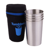 Stainless Steel Reusable Travel Tumbler Set