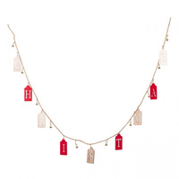 Wooden Christmas Bunting - Red