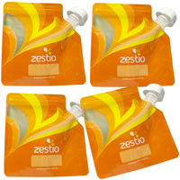 Zestio Reusable Food & Yoghurt Pouches - 4 Pack Orange