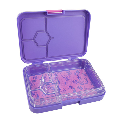 Sachi 4 Compartment Bento Box - Purple Butterflies