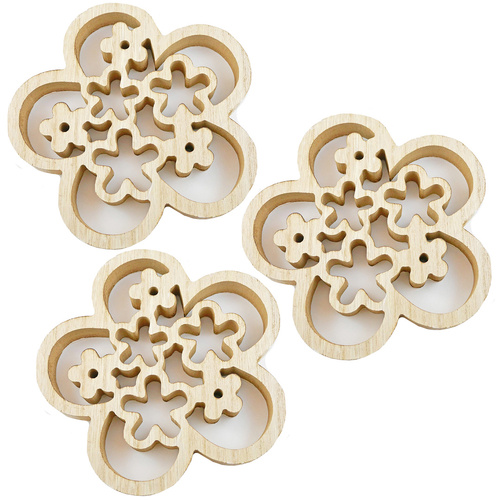 Wooden Eco Decor Set - Flowers in Flowers 3-Pack