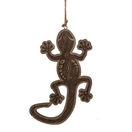 Wooden Gecko Decoration