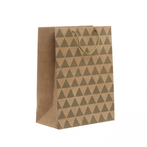 Paper Gift Bag - Large Gold Geo
