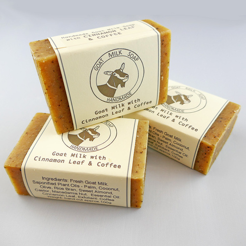 Handmade Cinnamon Coffee Goat Milk Soap 3-pack