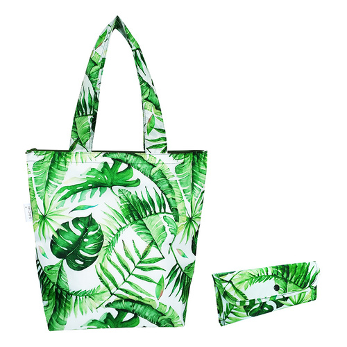 Insulated Folding Tote - Jungle Leaf