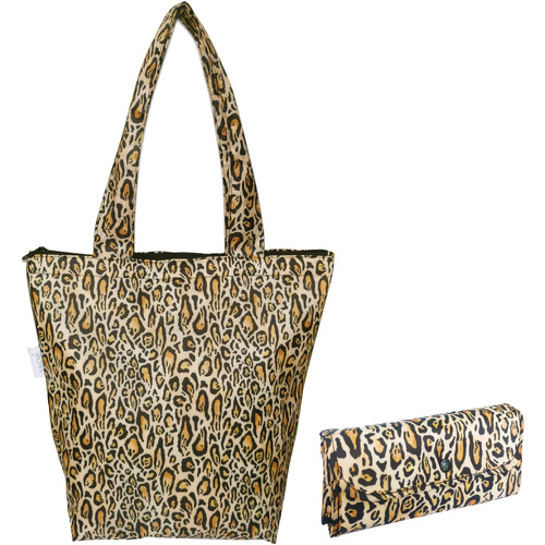 Insulated Folding Tote - Leopard Print