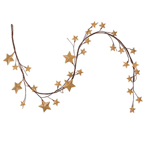 Metal Star Garland - Champagne Gold