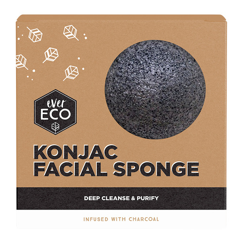 Natural Konjac Facial Sponge – Charcoal
