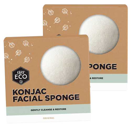 Natural Konjac Facial Sponge 2 Pack – Original