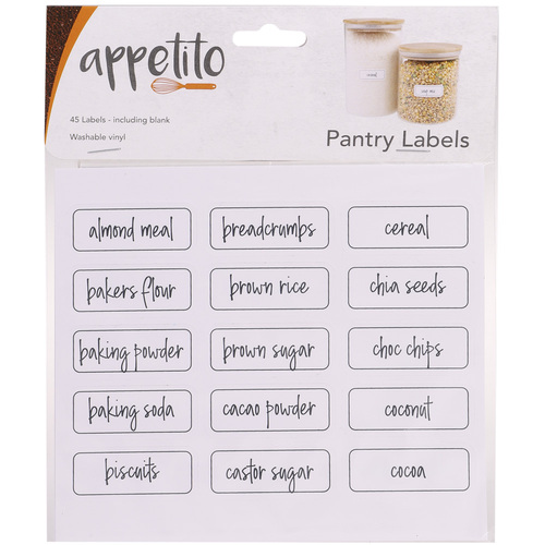 Appetito Pantry Labels - 45 Pack