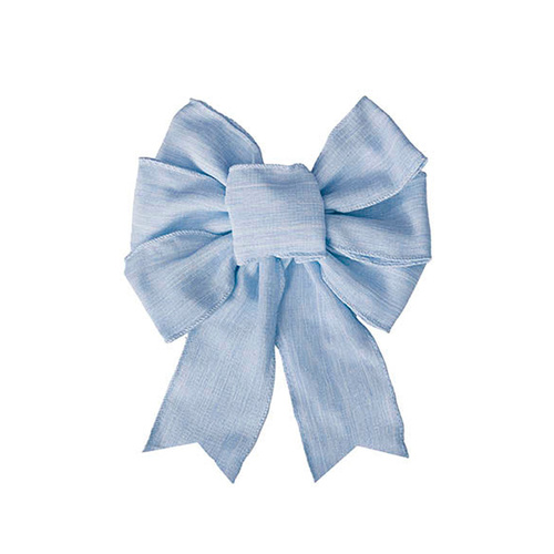 Large Linen Bow – Cornflower Blue