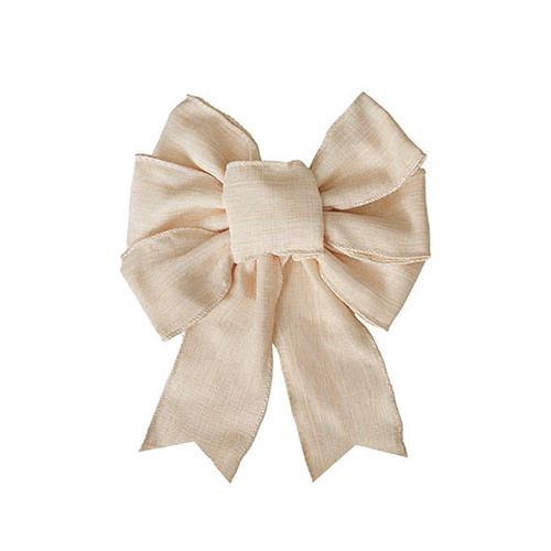 Large Linen Bow – Natural Beige