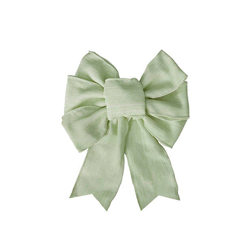 Large Linen Bow – Sage Green