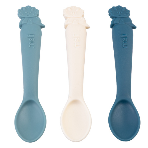 Melii Luxe Silicone Spoons 3 Pack - Dinosaurs