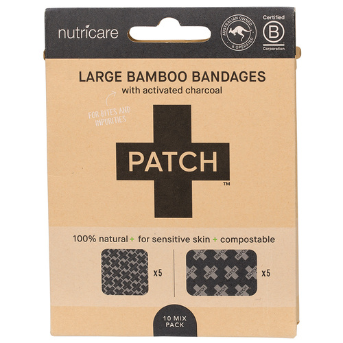 PATCH Large Adhesive Bamboo Bandages - Activated Charcoal