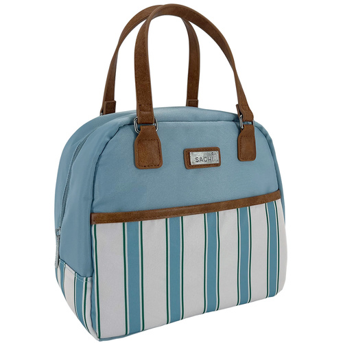 Sachi Insulated Cali Lunch Bag - Hazy Blue Stripes
