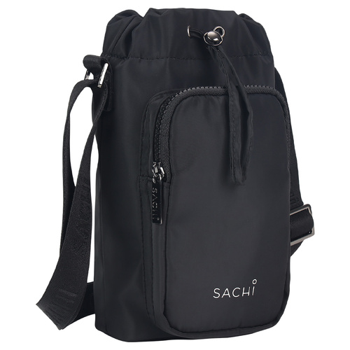 Sachi Crossbody Insulated Bottle Bag - Black
