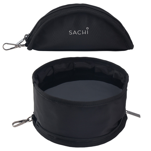 Sachi Portable Folding Dog Bowl - Black