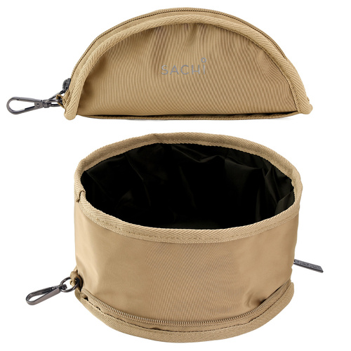 Sachi Portable Folding Dog Bowl - Latte