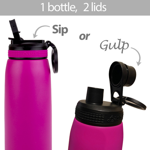Duo Stainless Steel Sports Bottle 780ml - Fuscia