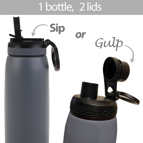 Duo Stainless Steel Sports Bottle 780ml - Steely Grey