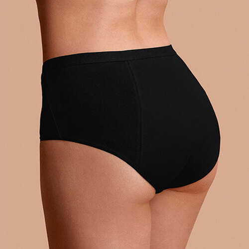 Tom Organic Period Underwear -  Brief Mid-Rise Black (XLarge)