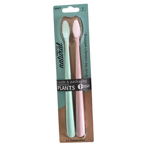 Bio Toothbrush Twin Pack - Rose Quartz & River Mint